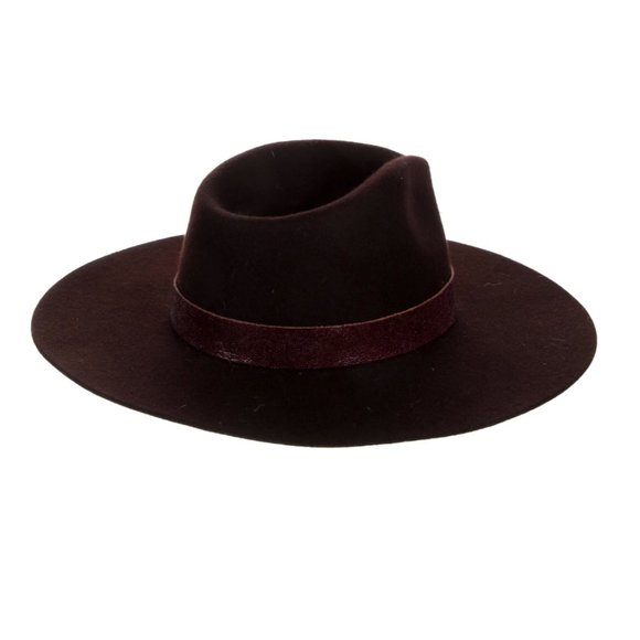 RAG & BONE Wool Oxblood Wide-Brim Fedora M $295